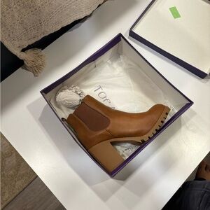 TOP Moda Women's Brown Chunky Heel Boots